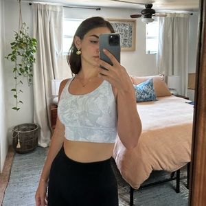 RARE LULULEMON blue swirl work out, tank top bra